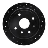 R1 Concepts 04-10 Chevrolet Optra (USA/Canada) Rear Right Drilled & Slotted Black Brake Rotor by R1 Concepts RNC-633-01011R