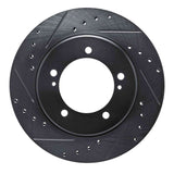 R1 Concepts 99-08 Chevrolet Tracker Front Left Drilled & Slotted Black Brake Rotor