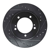 R1 Concepts 99-08 Chevrolet Tracker Front Right Drilled & Slotted Black Brake Rotor