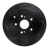 R1 Concepts 09-17 Suzuki Grand Vitara Rear Left Drilled & Slotted Black Brake Rotor by R1 Concepts RNC-633-01015L