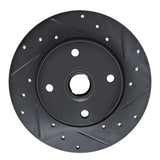R1 Concepts 76-84 Porsche 924 Front Right Drilled & Slotted Black Brake Rotor by R1 Concepts RNC-633-02004R
