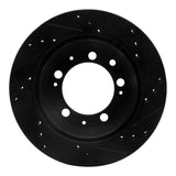 R1 Concepts 77-88 Porsche 924 Rear Left Drilled & Slotted Black Brake Rotor by R1 Concepts RNC-633-02006L
