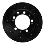 R1 Concepts 77-88 Porsche 924 Rear Left Drilled & Slotted Black Brake Rotor by R1 Concepts RNC-633-02006L