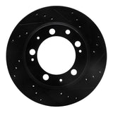 R1 Concepts 77-88 Porsche 924 Rear Right Drilled & Slotted Black Brake Rotor