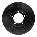R1 Concepts 86-91 Porsche 928 Right Front Drilled & Slotted Black Brake Rotor