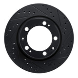 R1 Concepts 87-95 Porsche 968 Front Right Drilled & Slotted Black Brake Rotor by R1 Concepts RNC-633-02019R