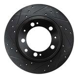 R1 Concepts 86-95 Porsche 928 Rear Left Drilled & Slotted Black Brake Rotor by R1 Concepts RNC-633-02020L
