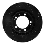 R1 Concepts 89-97 Porsche 911 Front Left Drilled & Slotted Black Brake Rotor by R1 Concepts RNC-633-02023L