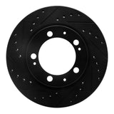 R1 Concepts 89-97 Porsche 911 Front Left Drilled & Slotted Black Brake Rotor by R1 Concepts RNC-633-02023L