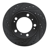 R1 Concepts 97-04 Porsche Boxster Rear Left Drilled & Slotted Black Brake Rotor