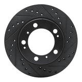 R1 Concepts 97-04 Porsche Boxster Rear Right Drilled & Slotted Black Brake Rotor