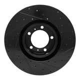 R1 Concepts 10-24 Audi e-Tron GT Left Front Drilled & Slotted Black Brake Rotor by R1 Concepts RNC-633-02084D