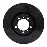 R1 Concepts 10-24 Audi e-Tron GT Left Front Drilled & Slotted Black Brake Rotor by R1 Concepts RNC-633-02084D