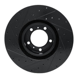 R1 Concepts 10-24 Audi RS e-Tron GT Right Front Drilled & Slotted Black Brake Rotor by R1 Concepts RNC-633-02085D