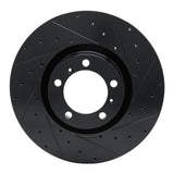 R1 Concepts 10-24 Audi RS e-Tron GT Right Front Drilled & Slotted Black Brake Rotor by R1 Concepts RNC-633-02085D