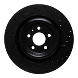 R1 Concepts 15-18 Porsche Macan Rear Left Drilled & Slotted Black Brake Rotor by R1 Concepts RNC-633-02102L