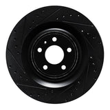 R1 Concepts 15-18 Porsche Macan Rear Left Drilled & Slotted Black Brake Rotor by R1 Concepts RNC-633-02102L