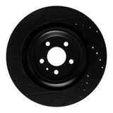 R1 Concepts 15-18 Porsche Macan Rear Right Drilled & Slotted Black Brake Rotor by R1 Concepts RNC-633-02102R