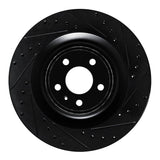 R1 Concepts 15-18 Porsche Macan Rear Right Drilled & Slotted Black Brake Rotor by R1 Concepts RNC-633-02102R