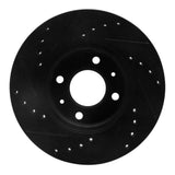 R1 Concepts 06-12 Dodge Attitude (Mexico) Front Right Drilled & Slotted Black Brake Rotor by R1 Concepts RNC-633-03001R