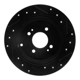 R1 Concepts 06-12 Dodge Attitude (Mexico) Rear Left Drilled & Slotted Black Brake Rotor by R1 Concepts RNC-633-03002L