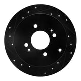 R1 Concepts 06-12 Dodge Attitude (Mexico) Rear Left Drilled & Slotted Black Brake Rotor by R1 Concepts RNC-633-03002L