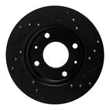 R1 Concepts 89-98 Hyundai Sonata Front Left Drilled & Slotted Black Brake Rotor by R1 Concepts RNC-633-03004L