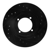 R1 Concepts 92-98 Hyundai Tiburon Front Left Drilled & Slotted Black Brake Rotor by R1 Concepts RNC-633-03007L