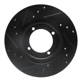 R1 Concepts 92-98 Hyundai Elantra Front Right Drilled & Slotted Black Brake Rotor by R1 Concepts RNC-633-03007R