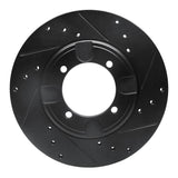 R1 Concepts 92-98 Hyundai Elantra Front Right Drilled & Slotted Black Brake Rotor by R1 Concepts RNC-633-03007R
