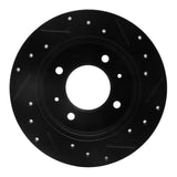 R1 Concepts 97-06 Hyundai Elantra Rear Left Drilled & Slotted Black Brake Rotor by R1 Concepts RNC-633-03010L