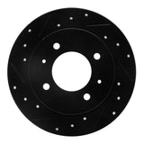 R1 Concepts 97-06 Hyundai Elantra Rear Left Drilled & Slotted Black Brake Rotor by R1 Concepts RNC-633-03010L