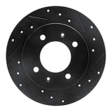 R1 Concepts 97-06 Hyundai Tiburon Rear Right Drilled & Slotted Black Brake Rotor by R1 Concepts RNC-633-03010R