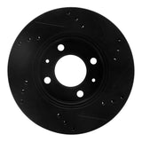 R1 Concepts 00-02 Hyundai Accent Front Left Drilled & Slotted Black Brake Rotor by R1 Concepts RNC-633-03012L