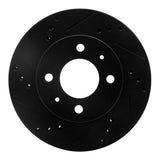R1 Concepts 00-02 Hyundai Accent Front Left Drilled & Slotted Black Brake Rotor by R1 Concepts RNC-633-03012L