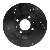 R1 Concepts 00-02 Hyundai Accent Front Right Drilled & Slotted Black Brake Rotor by R1 Concepts RNC-633-03012R