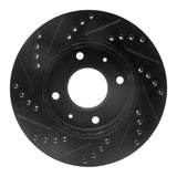 R1 Concepts 01-03 Hyundai Sonata Front Right Drilled & Slotted Black Brake Rotor by R1 Concepts RNC-633-03015R