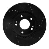 R1 Concepts 03-13 Hyundai Tucson Front Left Drilled & Slotted Black Brake Rotor by R1 Concepts RNC-633-03016L