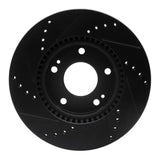 R1 Concepts 03-13 Hyundai Elantra Front Right Drilled & Slotted Black Brake Rotor by R1 Concepts RNC-633-03016R