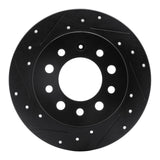 R1 Concepts 03-08 Hyundai Tiburon Rear Left Drilled & Slotted Black Brake Rotor by R1 Concepts RNC-633-03017L