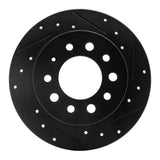 R1 Concepts 03-08 Hyundai Tiburon Rear Right Drilled & Slotted Black Brake Rotor by R1 Concepts RNC-633-03017R