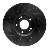 R1 Concepts 04-11 Hyundai XG350 Front Right Drilled & Slotted Black Brake Rotor by R1 Concepts RNC-633-03019R