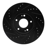 R1 Concepts 05-24 Hyundai Tucson Front Right Drilled & Slotted Black Brake Rotor by R1 Concepts RNC-633-03020R