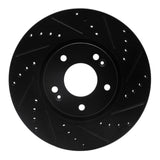 R1 Concepts 05-24 Hyundai Tucson Front Right Drilled & Slotted Black Brake Rotor by R1 Concepts RNC-633-03020R