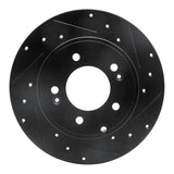 R1 Concepts 05-20 Hyundai Azera Rear Right Drilled & Slotted Black Brake Rotor by R1 Concepts RNC-633-03021R
