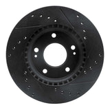 R1 Concepts 07-10 Hyundai Elantra Front Left Drilled & Slotted Black Brake Rotor by R1 Concepts RNC-633-03023L