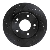 R1 Concepts 07-10 Hyundai Elantra Front Left Drilled & Slotted Black Brake Rotor by R1 Concepts RNC-633-03023L