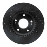 R1 Concepts 07-10 Hyundai Elantra Front Right Drilled & Slotted Black Brake Rotor by R1 Concepts RNC-633-03023R