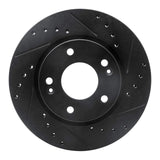 R1 Concepts 07-10 Hyundai Elantra Front Right Drilled & Slotted Black Brake Rotor by R1 Concepts RNC-633-03023R