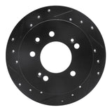 R1 Concepts 07-10 Hyundai Elantra Rear Left Drilled & Slotted Black Brake Rotor by R1 Concepts RNC-633-03024L